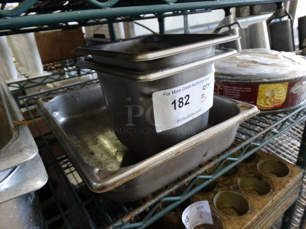3 Various Stainless Steel Drop In Bins. 1/6x6, 1/2x2. 3 Times Your Bid! - Image 3 of 3