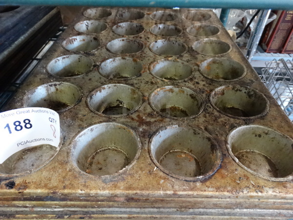 8 Metal 24 Cup Muffin Baking Pans. 14x21x2. 8 Times Your Bid! - Image 2 of 4