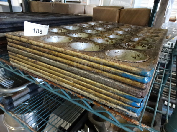 8 Metal 24 Cup Muffin Baking Pans. 14x21x2. 8 Times Your Bid! - Image 3 of 4