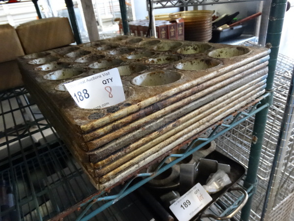 8 Metal 24 Cup Muffin Baking Pans. 14x21x2. 8 Times Your Bid! - Image 4 of 4