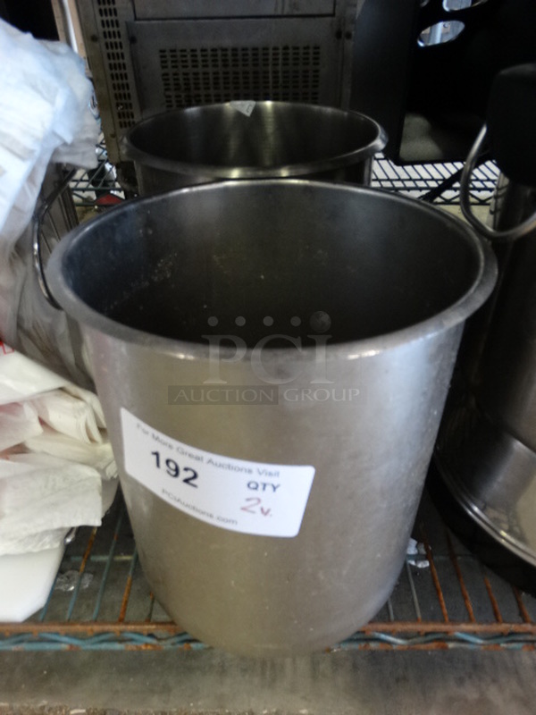 2 Metal Cylindrical Bins. 9x9x10. 2 Times Your Bid!