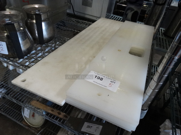 5 White Cutting Boards. 29.5x7.5x0.5, 33x8x0.5. 5 Times Your Bid! - Image 4 of 4