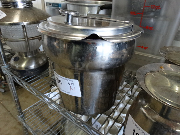 Stainless Steel Cylindrical Bin w/ Lid. 9.5x9.5x10 - Image 3 of 3