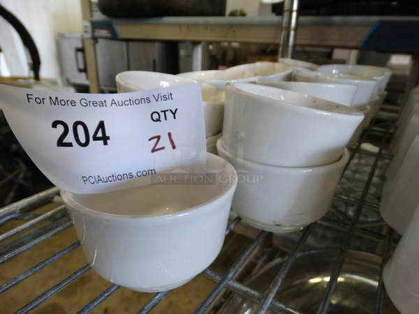 21 White Ceramic Bowls. 3x3x2. 21 Times Your Bid!