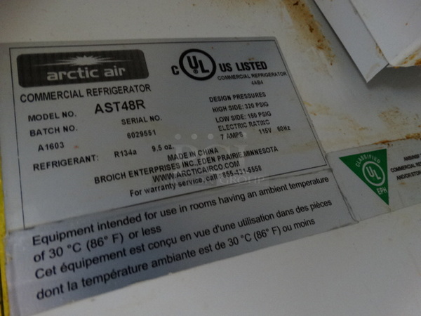 GREAT! Arctic Air Model AST48R Stainless Steel Commercial Sandwich Salad Prep Table Bain Marie Mega Top on Commercial Casters. 115 Volts, 1 Phase. 48x30x45. Tested and Working! - Image 7 of 7