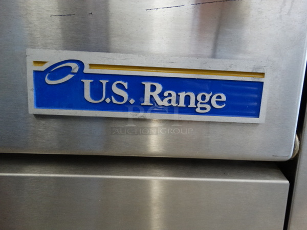 AWESOME! BRAND NEW! US Range Stainless Steel Commercial Gas Powered Flat Top w/ Lower Oven and Backsplash on Commercial Casters. 36x38x34 - Image 9 of 9