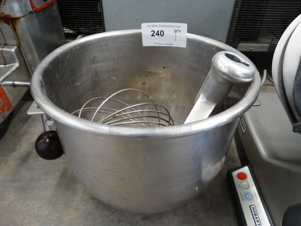 Stainless Steel Commercial Mixing Bowl w/ Whisk and Paddle Attachments. Goes GREAT w/ Item 241! 15x13x12