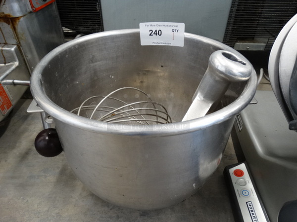 Stainless Steel Commercial Mixing Bowl w/ Whisk and Paddle Attachments. Goes GREAT w/ Item 241! 15x13x12 - Image 1 of 5