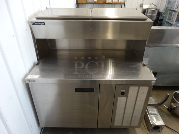 SWEET! LATE MODEL! Delfield Stainless Steel Commercial Prep Station w/ Lower Door and 2 Lids on Commercial Casters. 47x32x56. Cannot Test Due To Cut Power Cord - Image 1 of 8