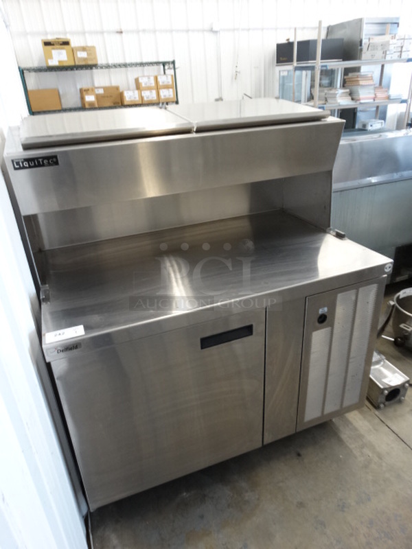 SWEET! LATE MODEL! Delfield Stainless Steel Commercial Prep Station w/ Lower Door and 2 Lids on Commercial Casters. 47x32x56. Cannot Test Due To Cut Power Cord - Image 2 of 8