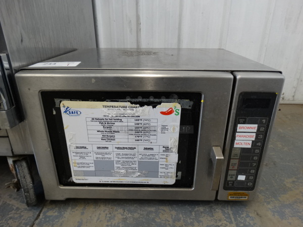 2008 Amana Model RFS12MPSA Stainless Steel Commercial Countertop Microwave Oven. 120 Volts, 1 Phase. 21x18x13