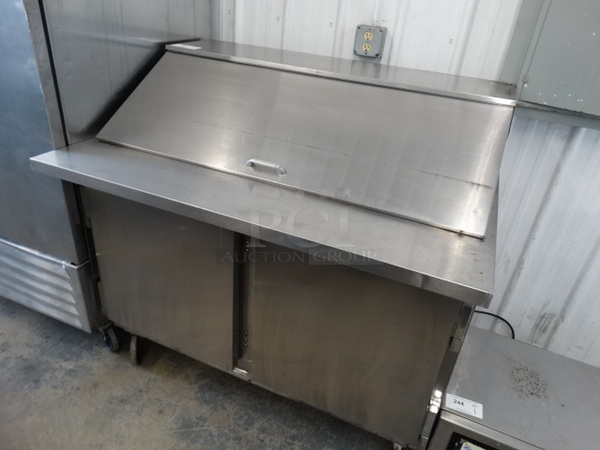 SWEET! Beverage Air Model SP48-12M Stainless Steel Commercial Sandwich Salad Prep Table Bain Marie Mega Top on Commercial Casters. 115 Volts, 1 Phase. 48x34x46. Tested and Working! - Image 2 of 7