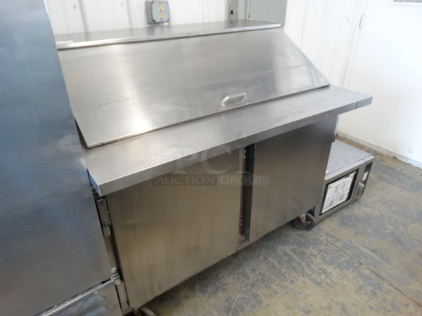 SWEET! Beverage Air Model SP48-12M Stainless Steel Commercial Sandwich Salad Prep Table Bain Marie Mega Top on Commercial Casters. 115 Volts, 1 Phase. 48x34x46. Tested and Working! - Image 3 of 7