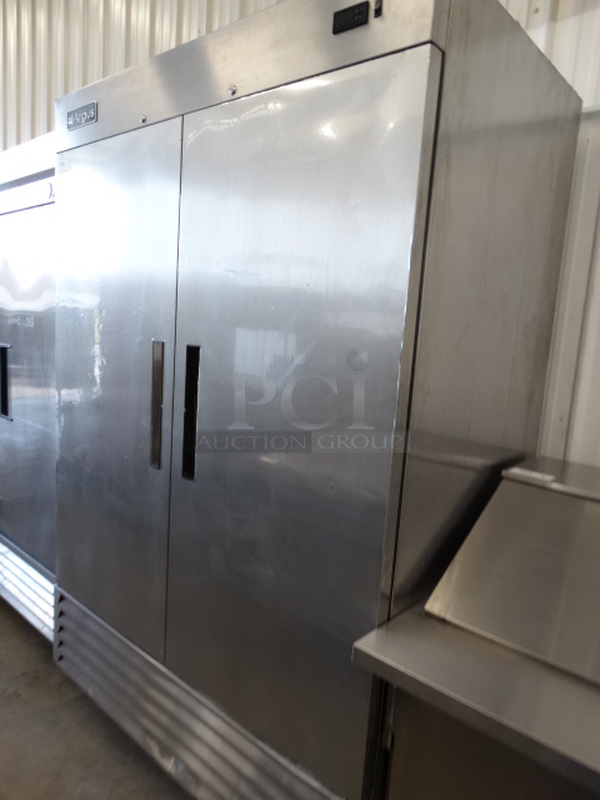WOW! Argus Model EDRF-49 Stainless Steel Commercial 2 Door Reach In Freezer on Commercial Casters. 115 Volts, 1 Phase. 54x32x85. Tested and Working! - Image 3 of 7