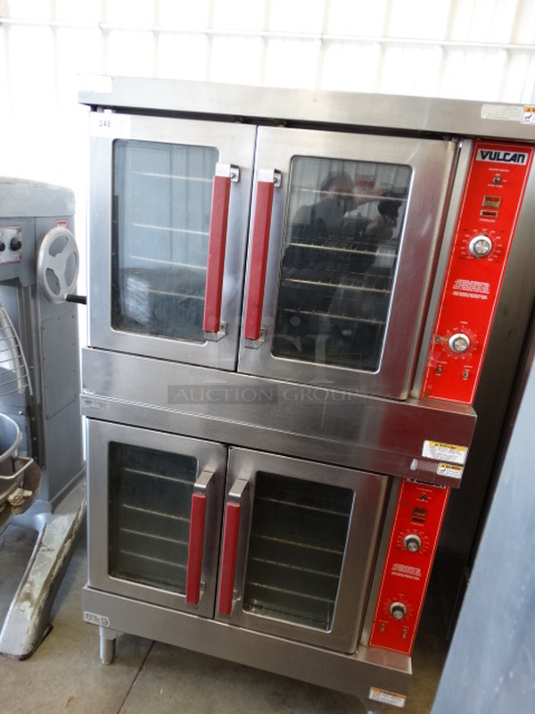 2 BEAUTIFUL! Vulcan Stainless Steel Commercial Gas Powered Full Size Convection Ovens w/ View Through Doors, Metal Oven Racks and Thermostatic Controls. 40x32x70. 2 Times Your Bid! - Image 4 of 9