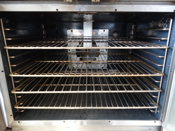 2 BEAUTIFUL! Vulcan Stainless Steel Commercial Gas Powered Full Size Convection Ovens w/ View Through Doors, Metal Oven Racks and Thermostatic Controls. 40x32x70. 2 Times Your Bid! - Image 6 of 9