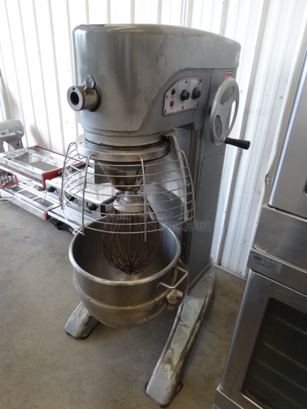 SWEET! Berkel Model FMS60 Metal Commercial Floor Style 60 Quart Planetary Mixer w/ Stainless Steel Mixing Bowl, Bowl Guard and Whisk Attachment. 380-460 Volts, 3 Phase. 24x44x62 - Image 1 of 8