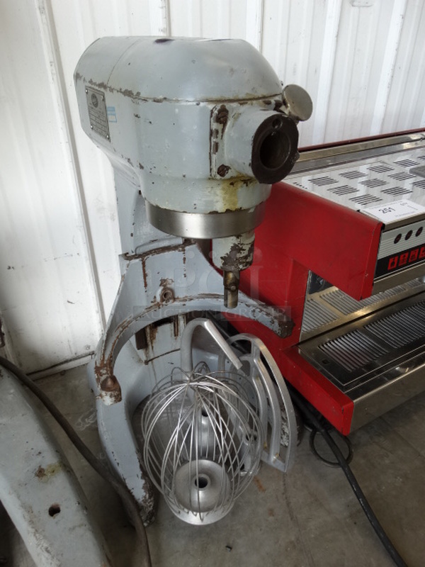 GREAT! Hobart Model A-200 Metal Commercial 20 Quart Planetary Mixer w/ Whisk, Paddle and Dough Hook Attachments. 115 Volts, 1 Phase. 16x19x31. Cannot Test Due To Cut Power Cord - Image 4 of 7
