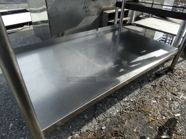 Stainless Steel Commercial Table w/ Mounted Commercial Can Opener, Undershelf and Backsplash. 60x35x43 - Image 3 of 6