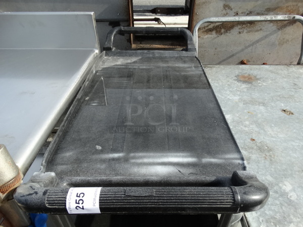 Black Poly 3 Tier Cart w/ Push Handles on Commercial Casters. 20x40x38 - Image 2 of 4