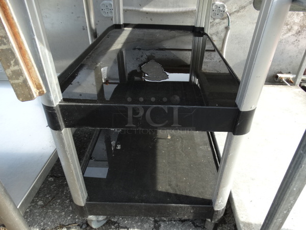 Black Poly 3 Tier Cart w/ Push Handles on Commercial Casters. 20x40x38 - Image 3 of 4