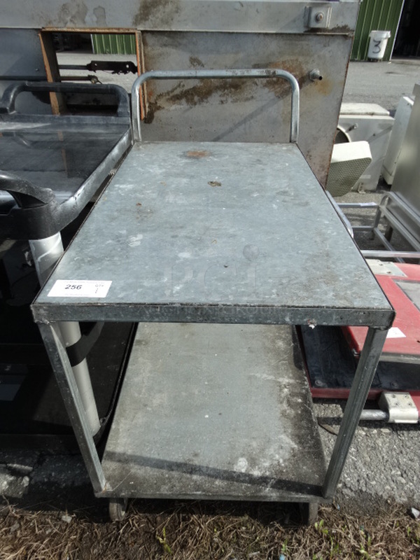 Metal Commercial 2 Tier Cart on Commercial Casters. 24x44x40