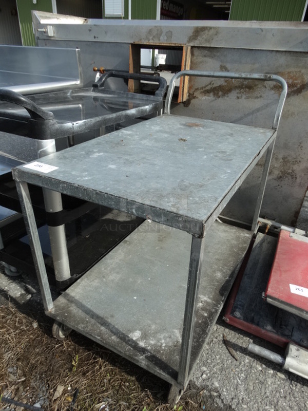 Metal Commercial 2 Tier Cart on Commercial Casters. 24x44x40 - Image 2 of 5