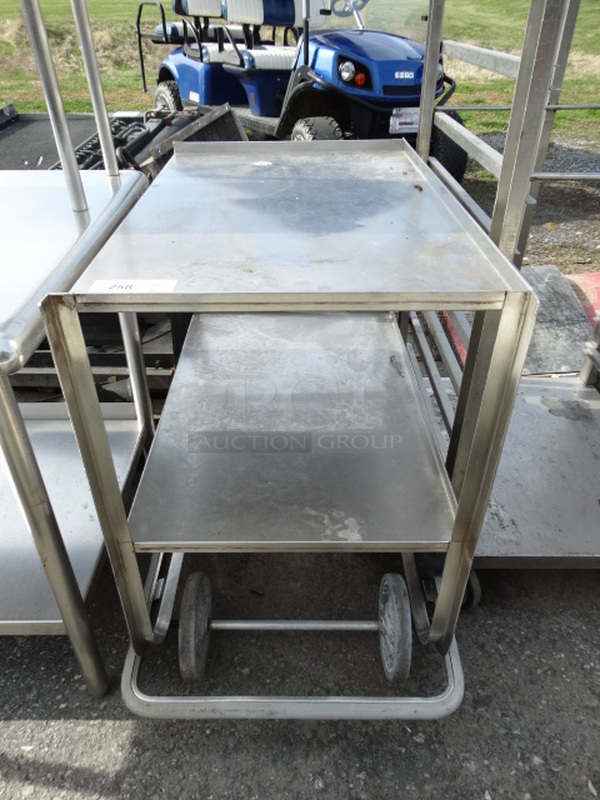 Stainless Steel Commercial 2 Tier Cart on Commercial Casters. 27x41x35