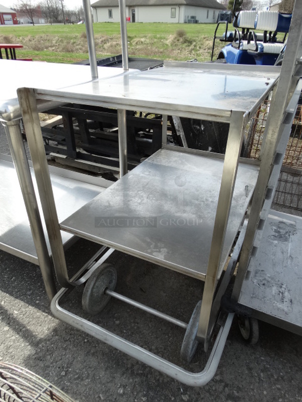 Stainless Steel Commercial 2 Tier Cart on Commercial Casters. 27x41x35 - Image 2 of 3