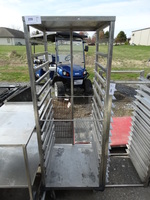 Metal Commercial Pan Transport Rack on Commercial Casters. 23x27x68