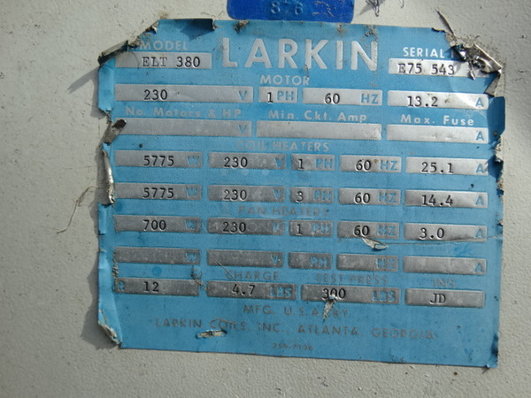 Larkin Model ELT380 Metal Commercial Condenser. 230 Volts, 1/3 Phase. 94x21x25 - Image 8 of 8