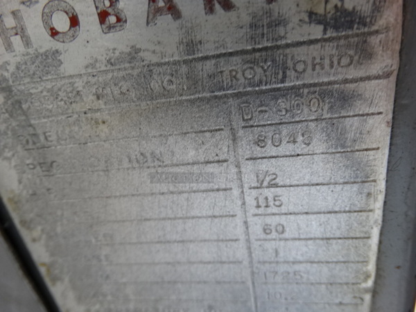 GREAT! Hobart Model D-300 Metal Commercial 30 Quart Planetary Mixer w/ Paddle and Dough Hook Attachments. 115 Volts, 1 Phase. 2x22x45. Tested and Working! - Image 8 of 8