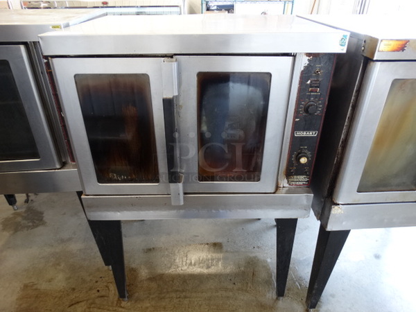 GORGEOUS! Hobart Stainless Steel Commercial Gas Powered Full Size Convection Oven w/ View Through Doors, Metal Oven Racks and Thermostatic Controls on Metal Legs. 40x32x58