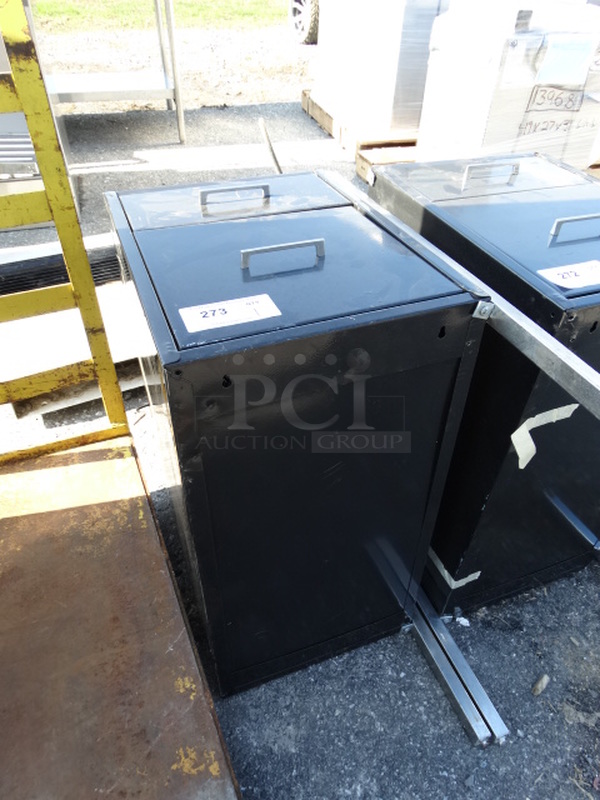 Black Metal 2 Drawer Filing Cabinet. 14.5x28x20 - Image 3 of 5