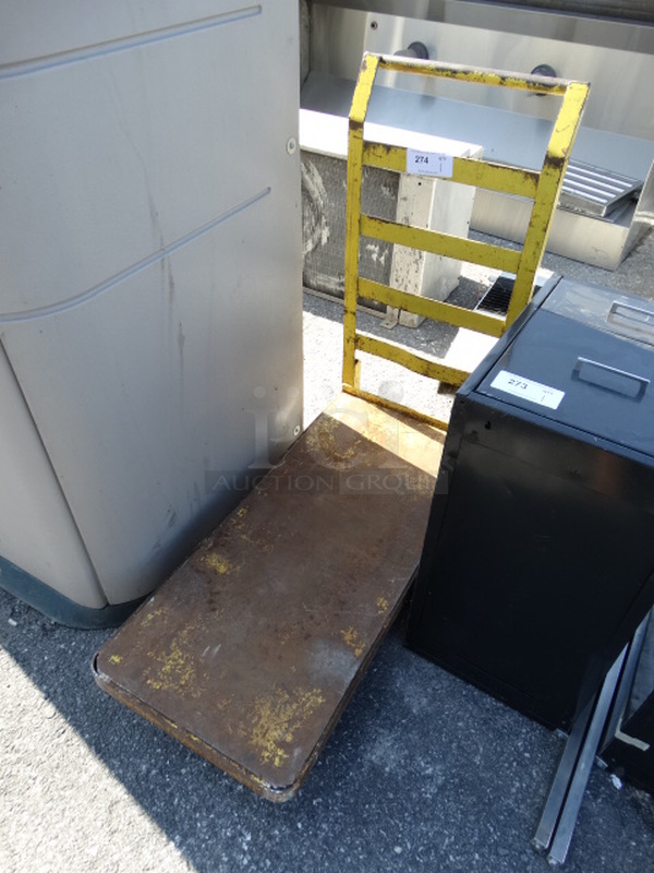 Yellow Metal Cart on Commercial Casters. 18x42x41 - Image 2 of 4
