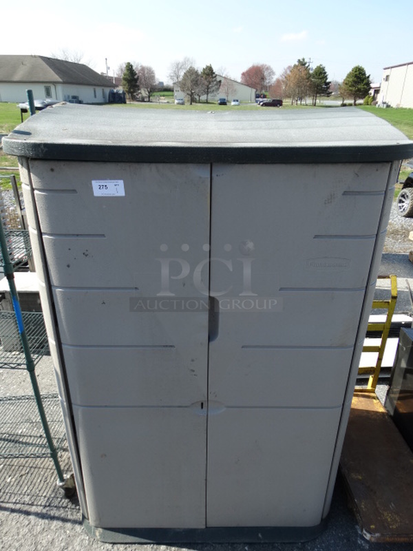 Rubbermaid Gray Poly 2 Door Cabinet. 53x32x74