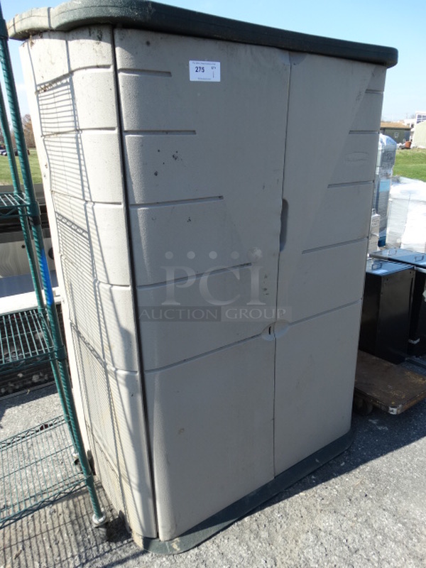 Rubbermaid Gray Poly 2 Door Cabinet. 53x32x74 - Image 3 of 7