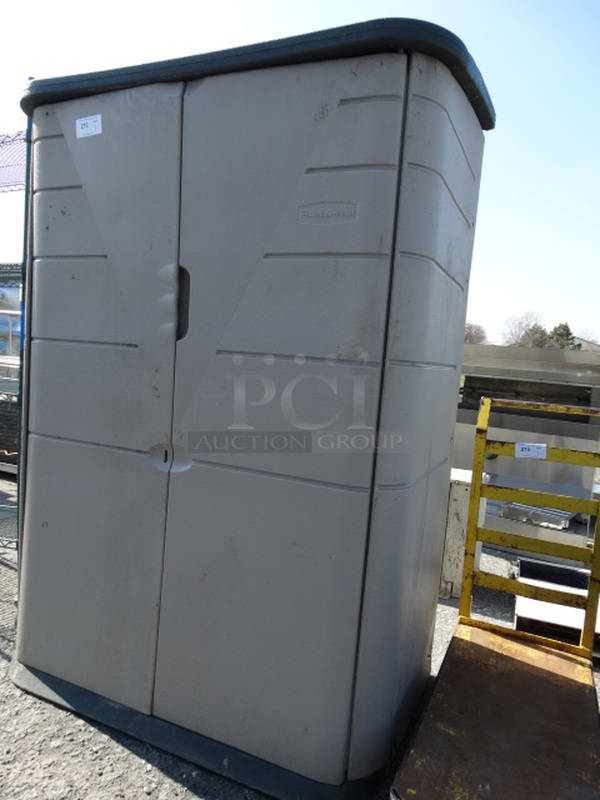 Rubbermaid Gray Poly 2 Door Cabinet. 53x32x74 - Image 4 of 7