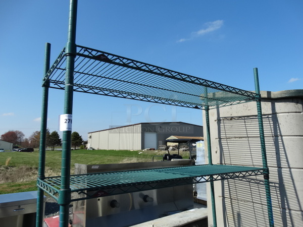 Metro Green Finish 4 Tier Shelving Unit on Commercial Casters. 48x18x80. BUYER MUST DISMANTLE. PCI CANNOT  DISMANTLE FOR SHIPPING. PLEASE CONSIDER FREIGHT CHARGES. - Image 2 of 4
