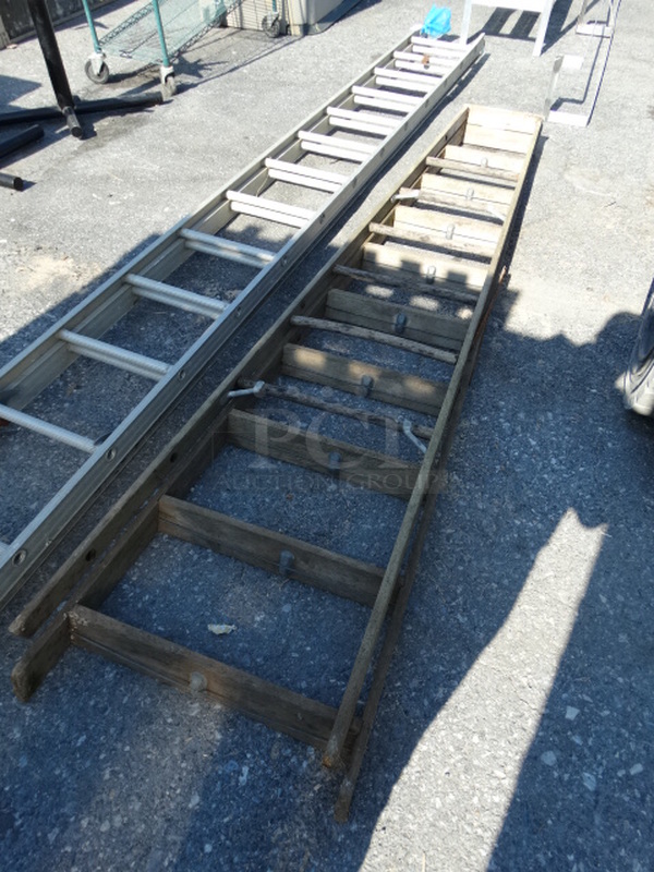 Wooden 9.5' Ladder. 26x5x116 - Image 3 of 4