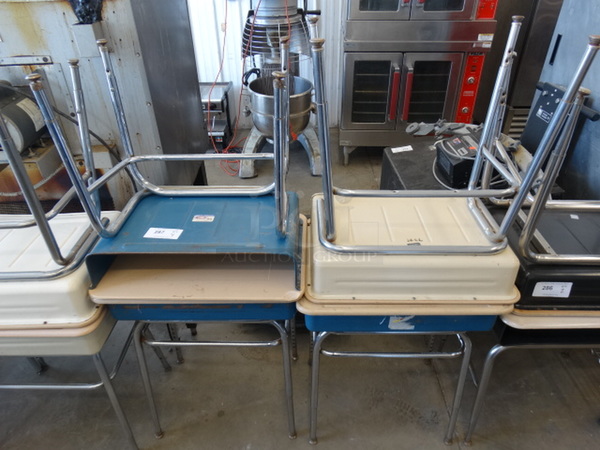 4 Metal Student Desks. Includes 24x18x24. 4 Times Your Bid!