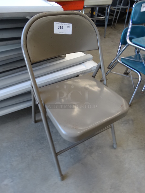 Metal Brown Folding Chair. 18x19x31 - Image 2 of 3