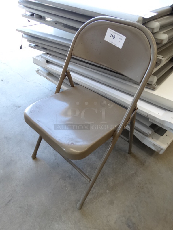 Metal Brown Folding Chair. 18x19x31 - Image 3 of 3