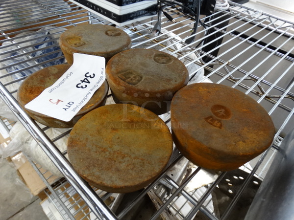 5 Metal Weights. 4x4x1.5, 3.75x3.75x1. 5 Times Your Bid! - Image 2 of 5