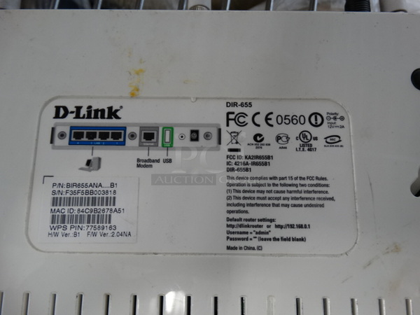 2 D-Link Model DIR-655 Routers. 7.5x5x1.5. 2 Times Your Bid! - Image 4 of 6