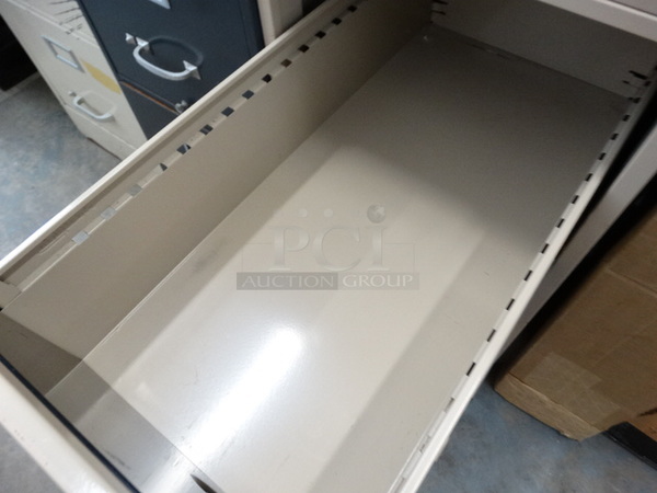 Tan Metal 4 Drawer Filing Cabinet. 15x28x52 - Image 6 of 7