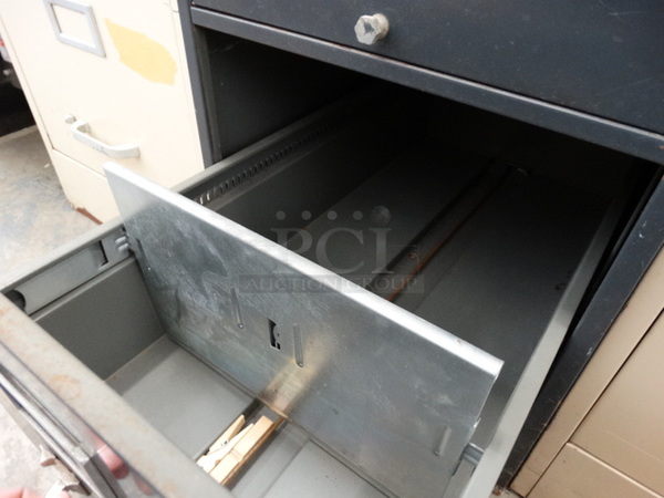 Columbia Black Metal 4 Drawer Filing Cabinet. 15x28x52 - Image 8 of 8