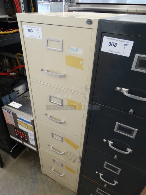 Tan Metal 4 Drawer Filing Cabinet. 15x28x52 - Image 2 of 5