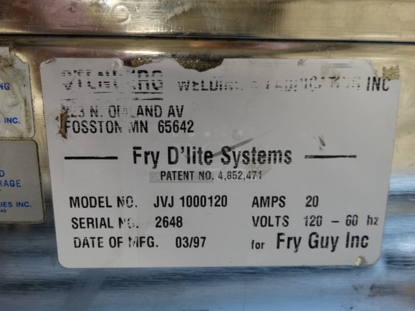 NICE! Fry D'lite Systems Model JVJ 1000120 Stainless Steel Commercial Countertop Electric Powered Ventless Fryer. 120 Volts, 1 Phase. 19x15x28 - Image 10 of 11