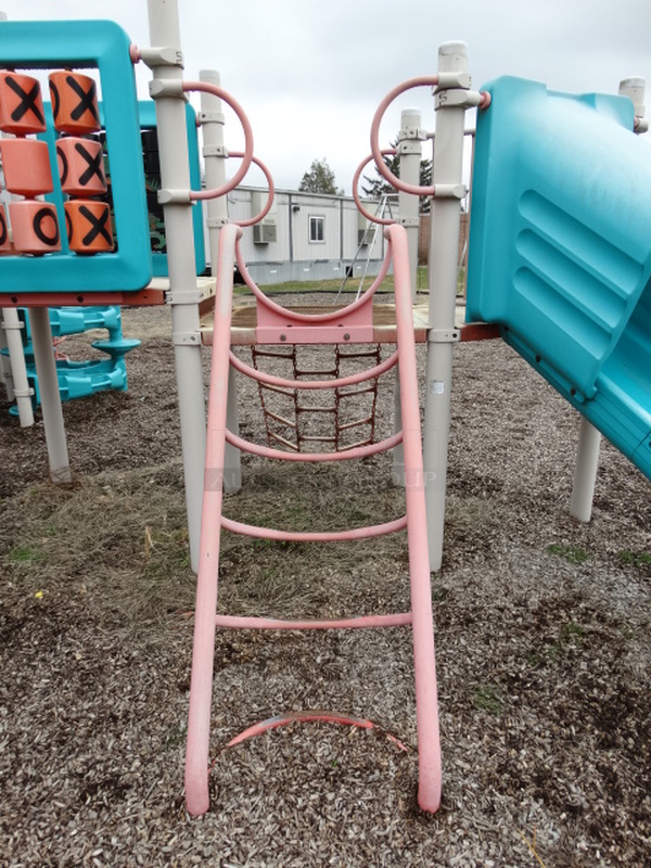 Gray and Blue Metal Playground Unit w/ 2 Slides, 2 Ladders and Tic Tac Toe. BUYER MUST REMOVE. Item Is Located In Coatesville, PA - Winner Will Have Up To 2 Weeks To Remove. Address Will Be Given To the Winning Bidder After They Provide a Certificate of Insurance - Image 4 of 11